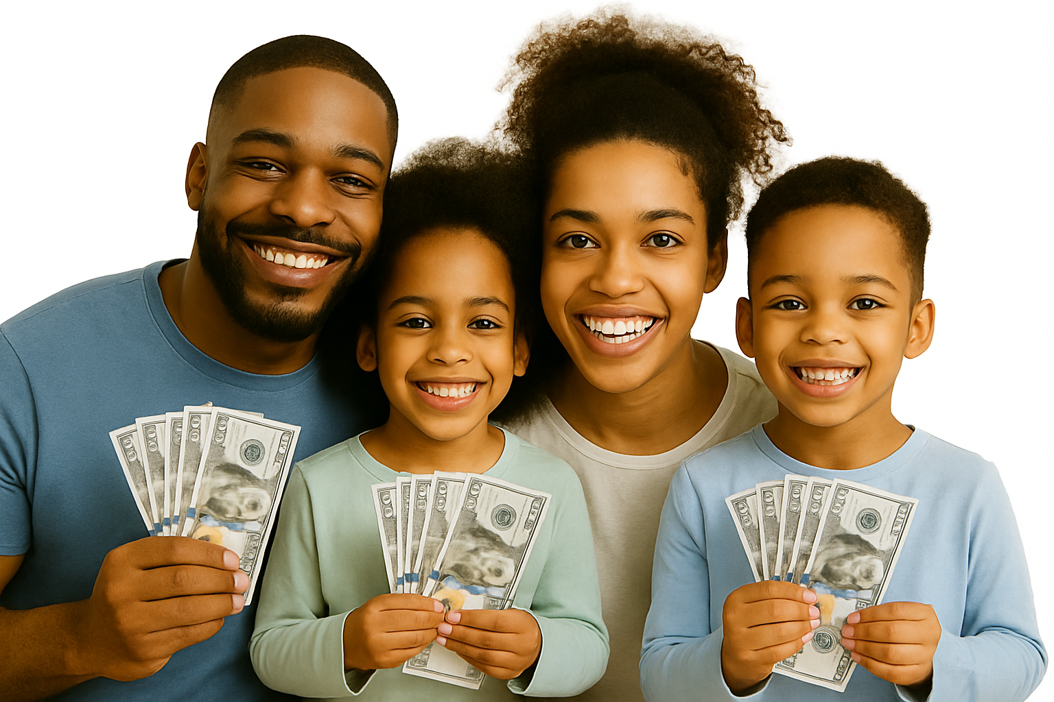 Happy couple with cash